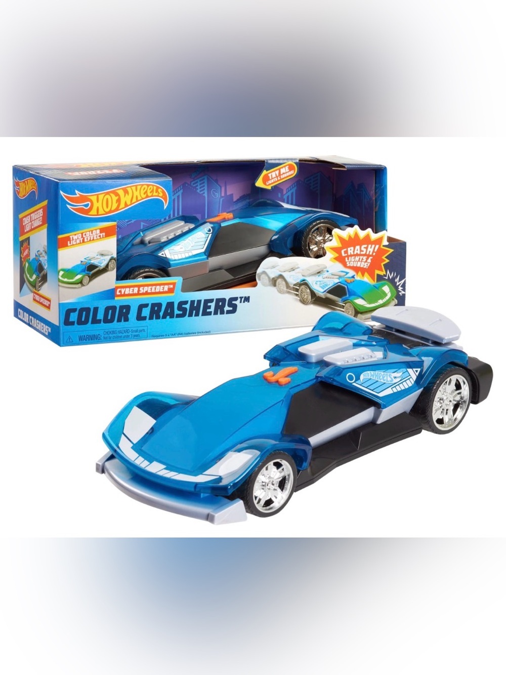 Color Crashers Cyber Speeder - Blue Toy Car